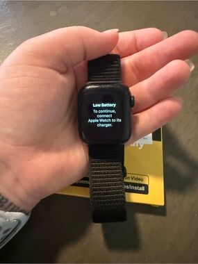 Apple Watch Series 7 41mm (Black) with Black Nylon Sport Loop